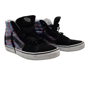 Vans Sk8-Hi Shoes Mens Size 6 Black Multicolor High Top Skate Lace-Up Suede